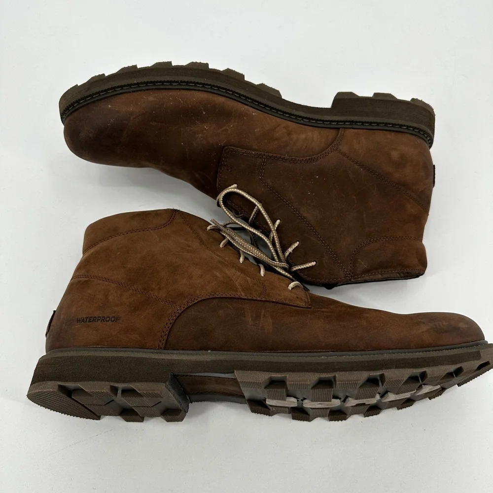 Sorel Madson Moc Toe Waterproof Brown Nubuck Leather Chukka Boots Mens 13 Rugged